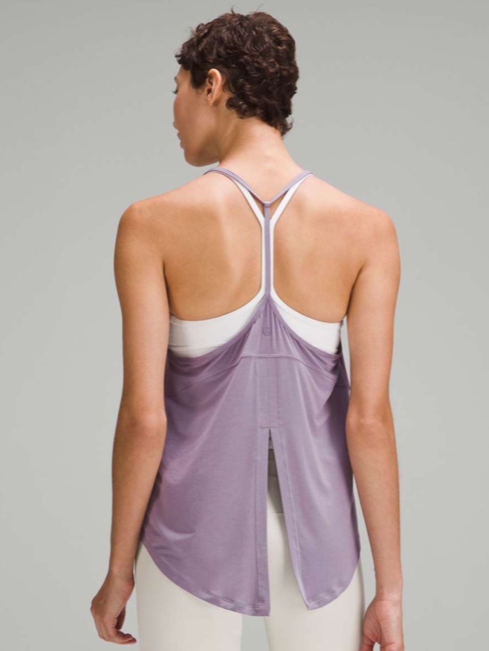 Lululemon modal silk yoga Tank & align Short Set purple ash - Picture 3 of 12